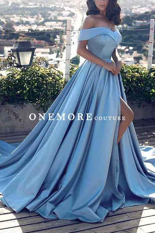 pastel blue long gown