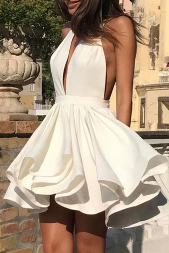 white backless maternity dress